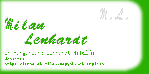 milan lenhardt business card